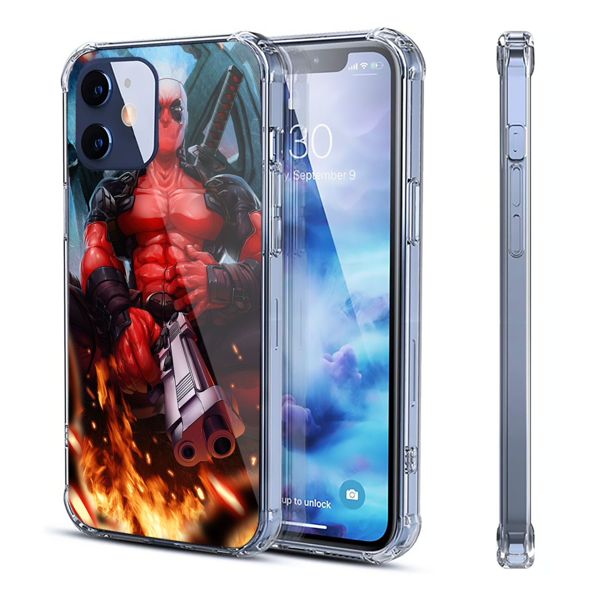 （画像用） Deadpool デッドプール 【iPhone 12シリーズ対応】透明スマホケース（クリアソフトケース）